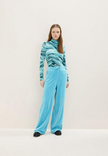 TOM TAILOR Denim SAMT OPTIK - Stoffhose - Blue Voltage