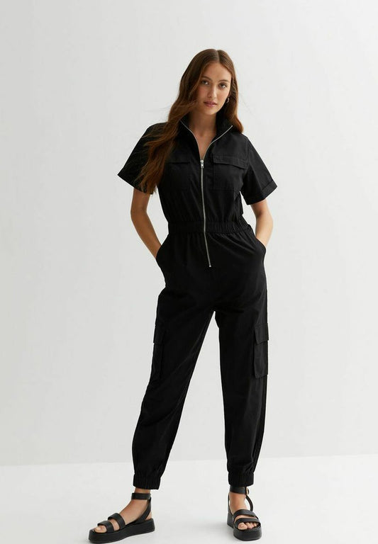 New Look ZIP UTILITY PARACHUTE - Jumpsuit - Black