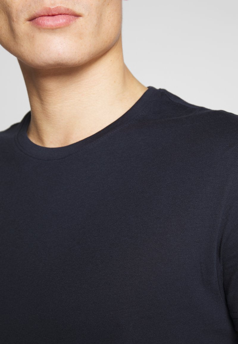 Pier One 2 PACK - T-Shirt Basic - White/dark Blue