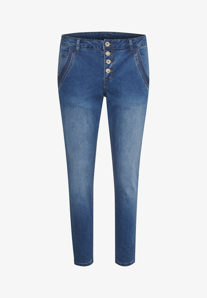 Cream CRSORYA 7/8 BAIILY FIT - Jeans Slim Fit - Houston Blue Denim