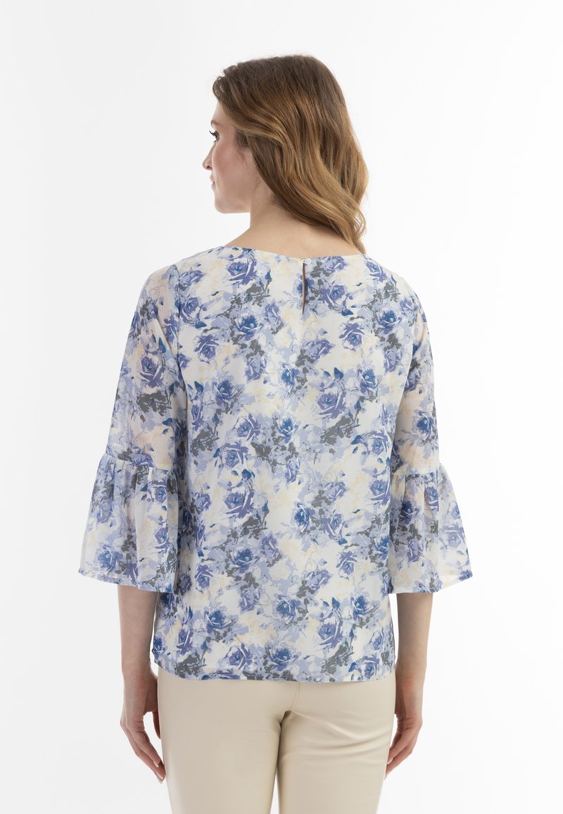 Usha Bluse - Blau Weiss