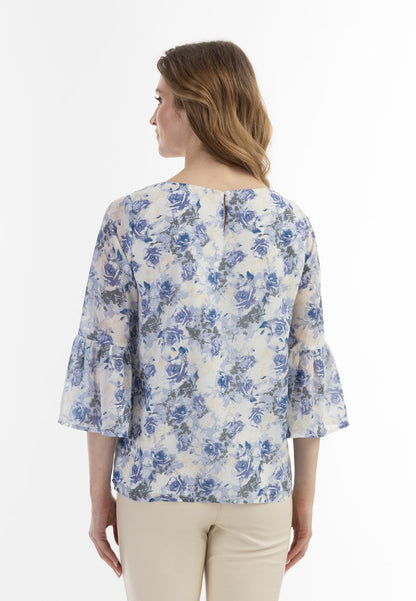 Usha Bluse - Blau Weiss