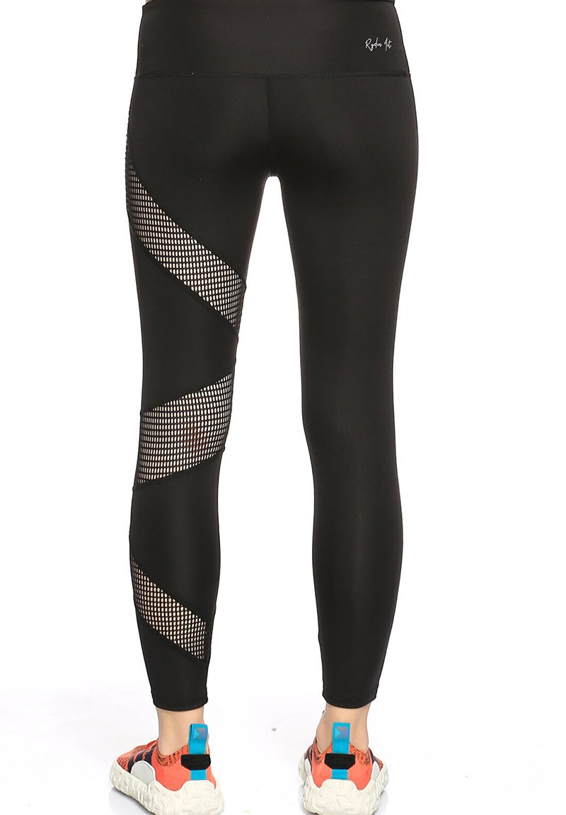  Custom Design One Leg Mesh Detailed Design - Leggings - Hosen - Black