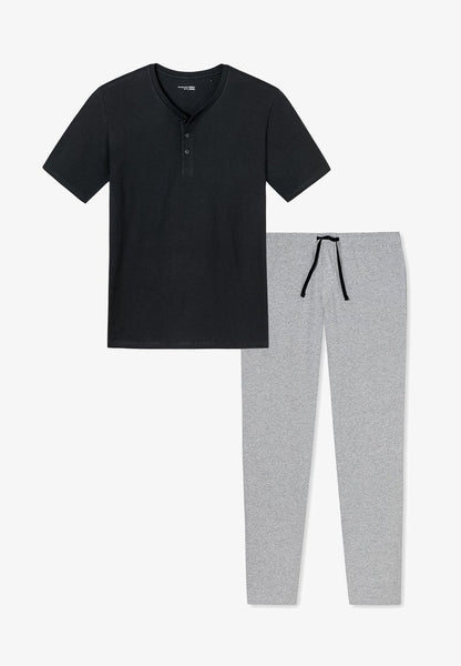 Schiesser Nachtwäsche Set - Grau Schwarz