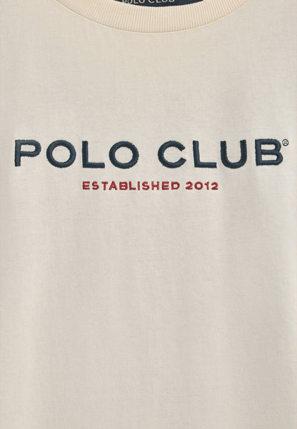 POLO CLUB SHORT SLEEVE U NECK HW25 MIN TITLE - Print T-shirt - Ecru
