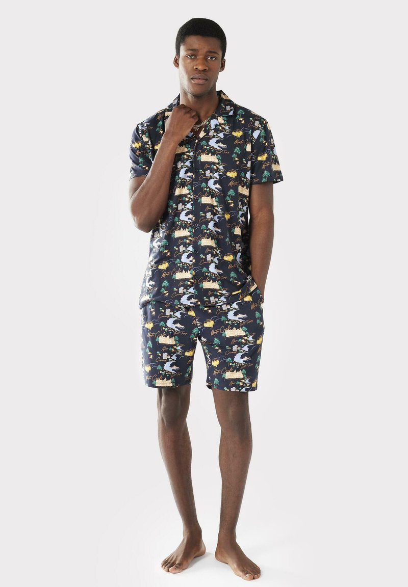  CÔTE D'AZUR BUTTON UP SET - Nachtwäsche Set - Navy