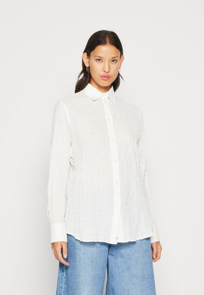 WEEKDAY CRINKLED SHIRT - Hemdbluse - Offwhite