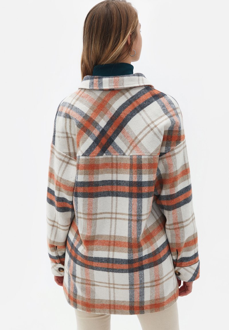  OVERSIZE - Leichte Jacke - Peach Amber Check