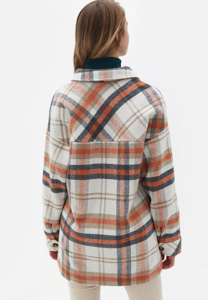  OVERSIZE - Leichte Jacke - Peach Amber Check