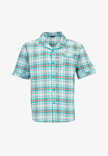 Cyberjammies KURZARM - Nachtwäsche Shirt - Blue Checks