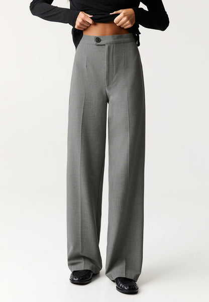 PULL & BEAR STRAIGHT-LEG DARTED -SMART - Trousers - Grey