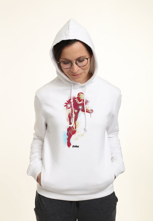 Henry Tiger AVENGERS: ENDGAME IRONMAN PAINT - Kapuzenpullover - White