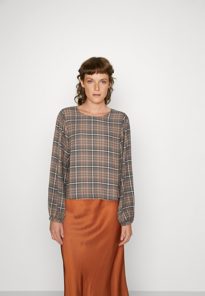  ELLIE BALLOON SLEEVE BLOUSE - Langarmshirt - Charcoal