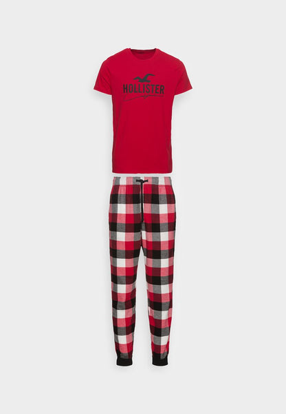 Hollister Co. JOGGER BOTTOM SET - Pyjama - Buff Check