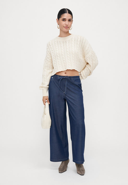 ONLY Petite ONLJINA STITCH WIDE - Wide Leg - Naval Academy
