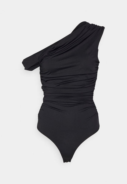 AGOLDE HILMA TWIST SLEEVE BODYSUIT - Body - Black