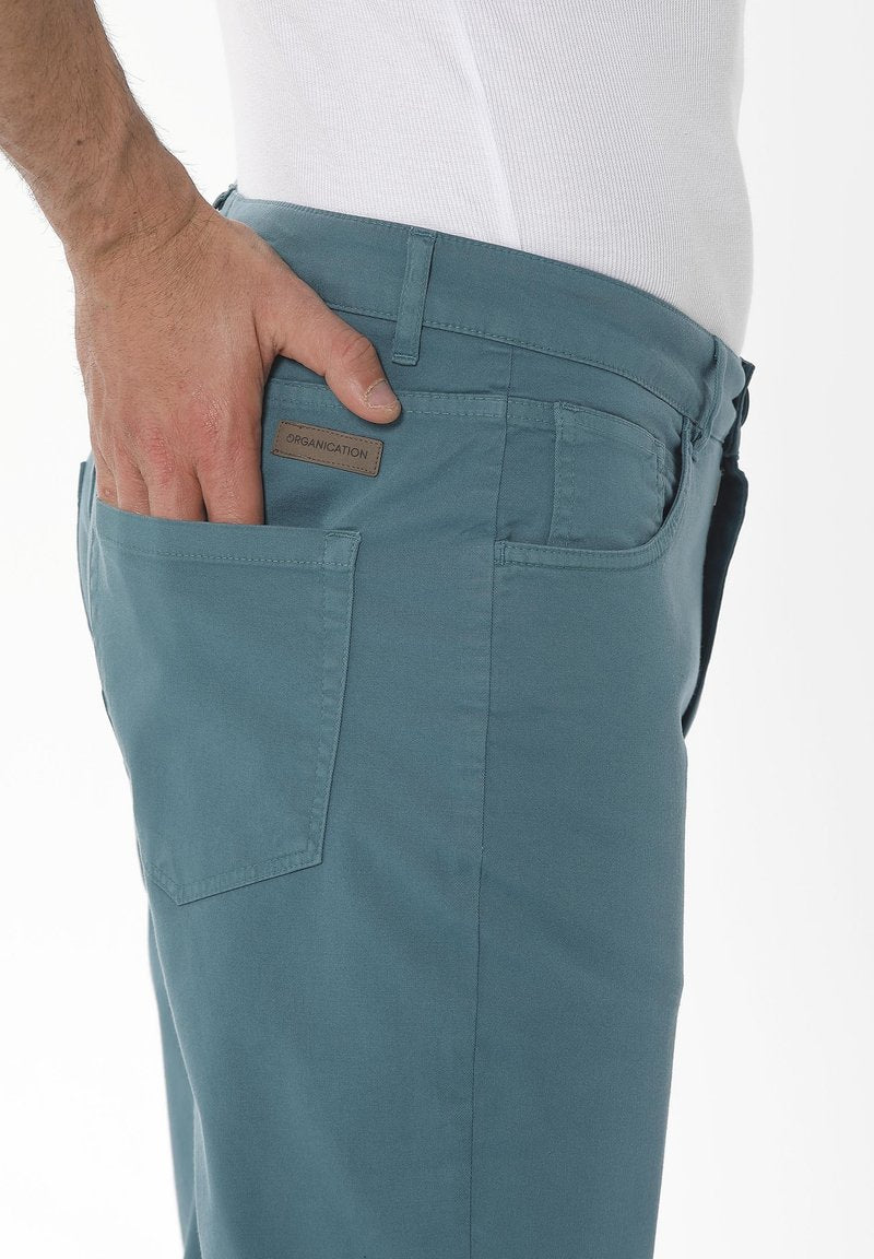  GARMENT DYED REGULAR FIT - Stoffhose - Petrol Green