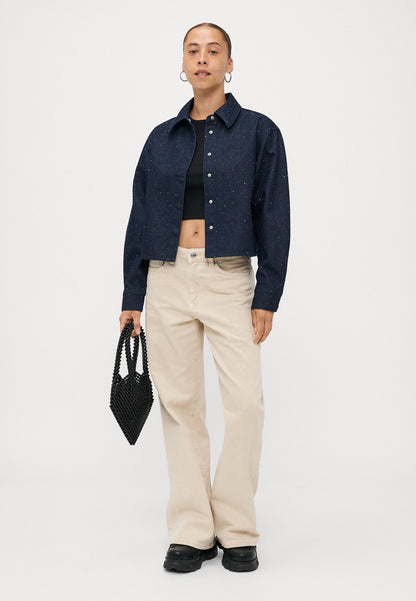 ONLY Petite ONLMAGGIEMAY SHIRT - Button-down Blouse - Dark Blue Denim