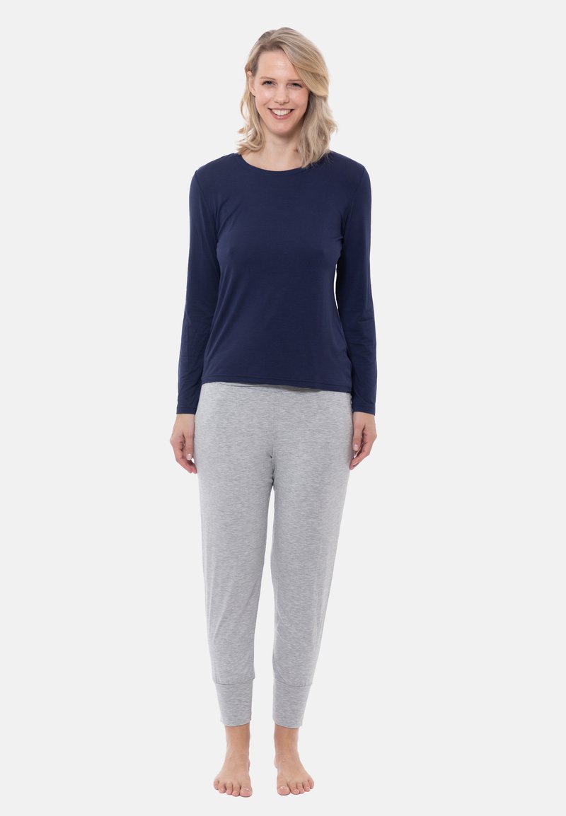MEY SET - Nachtwäsche Set - Grey Melange True Blue