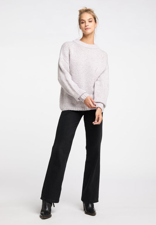 IZIA GAYA - Strickpullover - Hellgrau