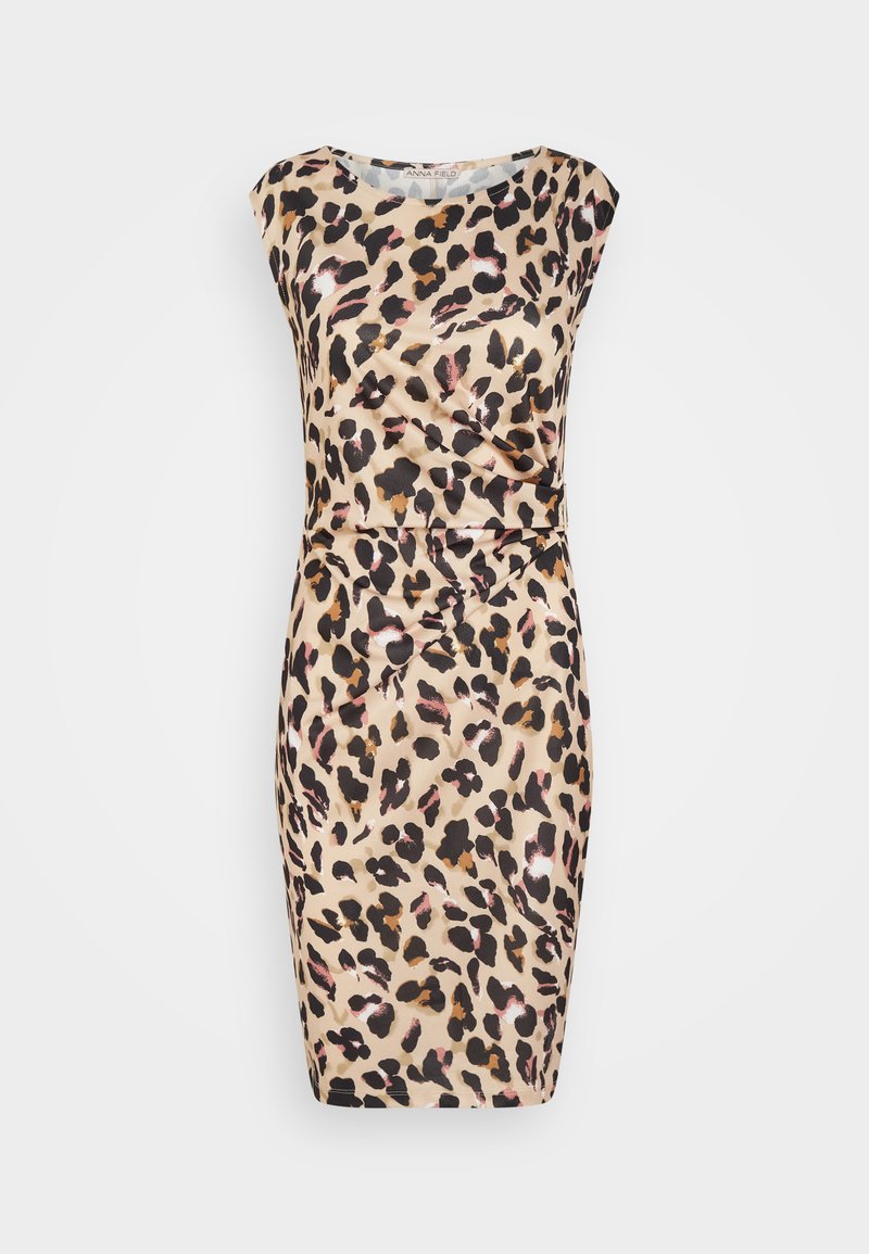 Anna Field Jerseykleid - Black/beige/multi-coloured