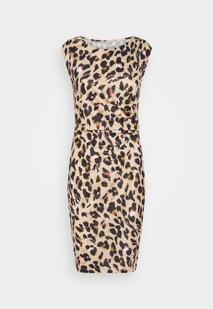Anna Field Jerseykleid - Black/beige/multi-coloured