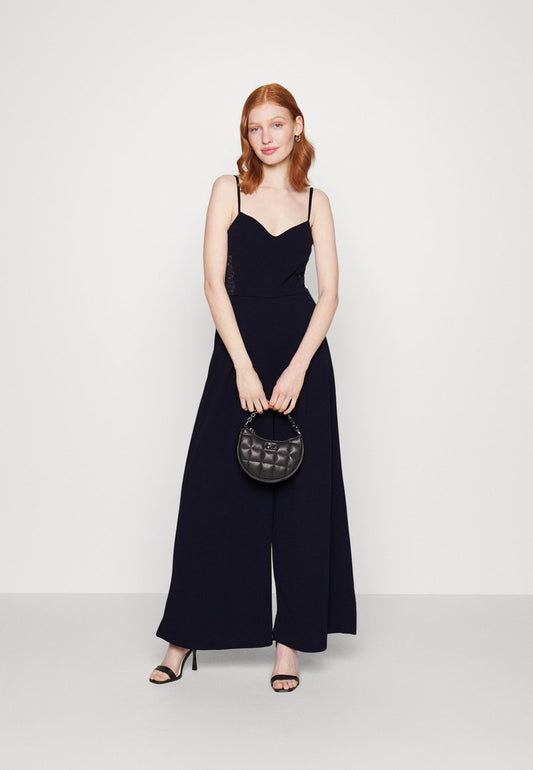 Wal G LANEY LACE WIDE LEG - Jumpsuit - Navy Blue