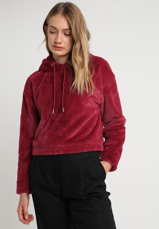 URBAN CLASSICS LADIES SHORT HOODY - Kapuzenpullover - Burgundy