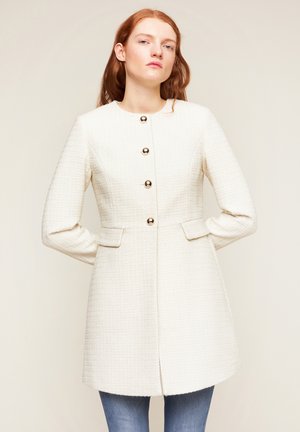 Stefanel TWEED WITH CHECK DESIGN - Kurzmantel - Black/beige