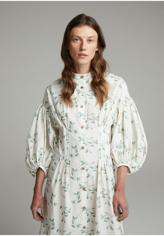  MIT BALLONÄRMELN - Freizeitkleid - Beige & Leaves