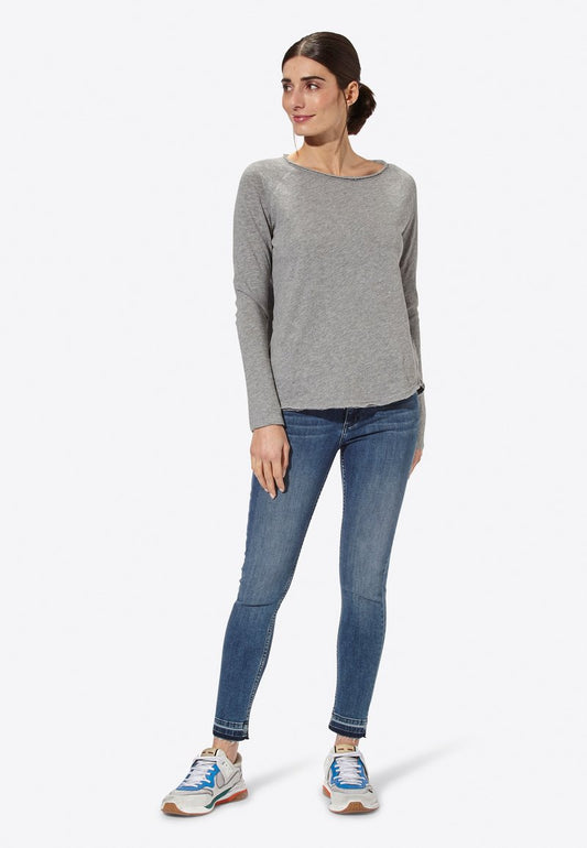 Rich&royal ORGANIC BASIC-SHIRT AUS BIO-BAUMWOLLE - Langarmshirt - Grey Melangé