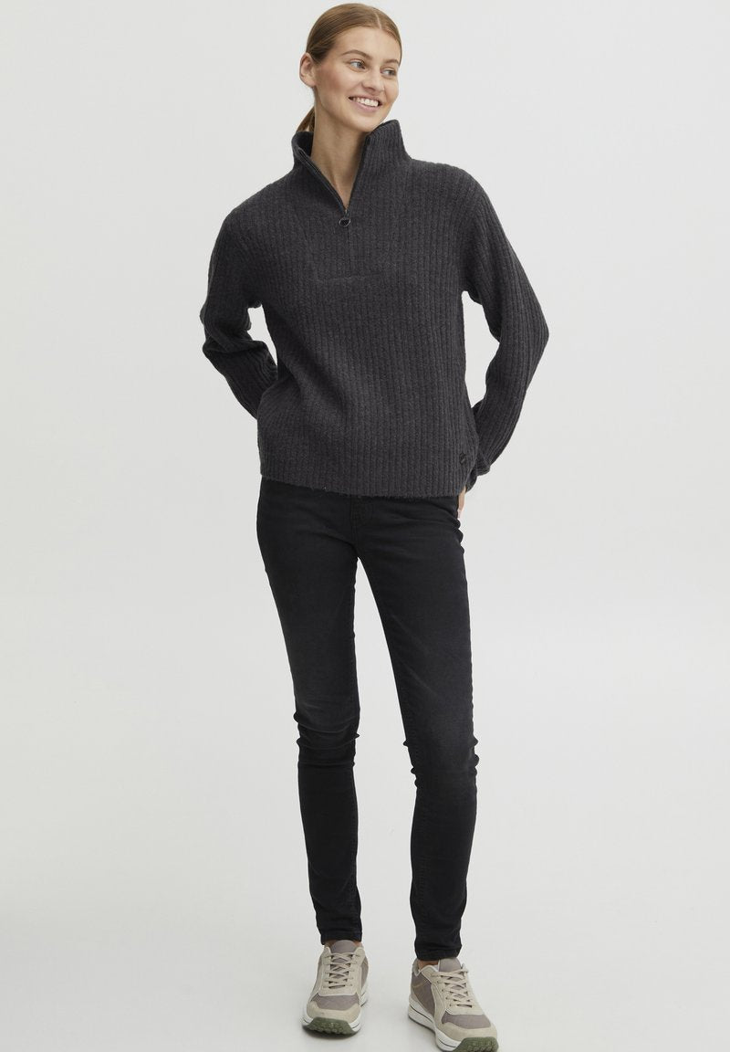 OXMO OXSALINE - Strickpullover - Blackened Pearl Melange