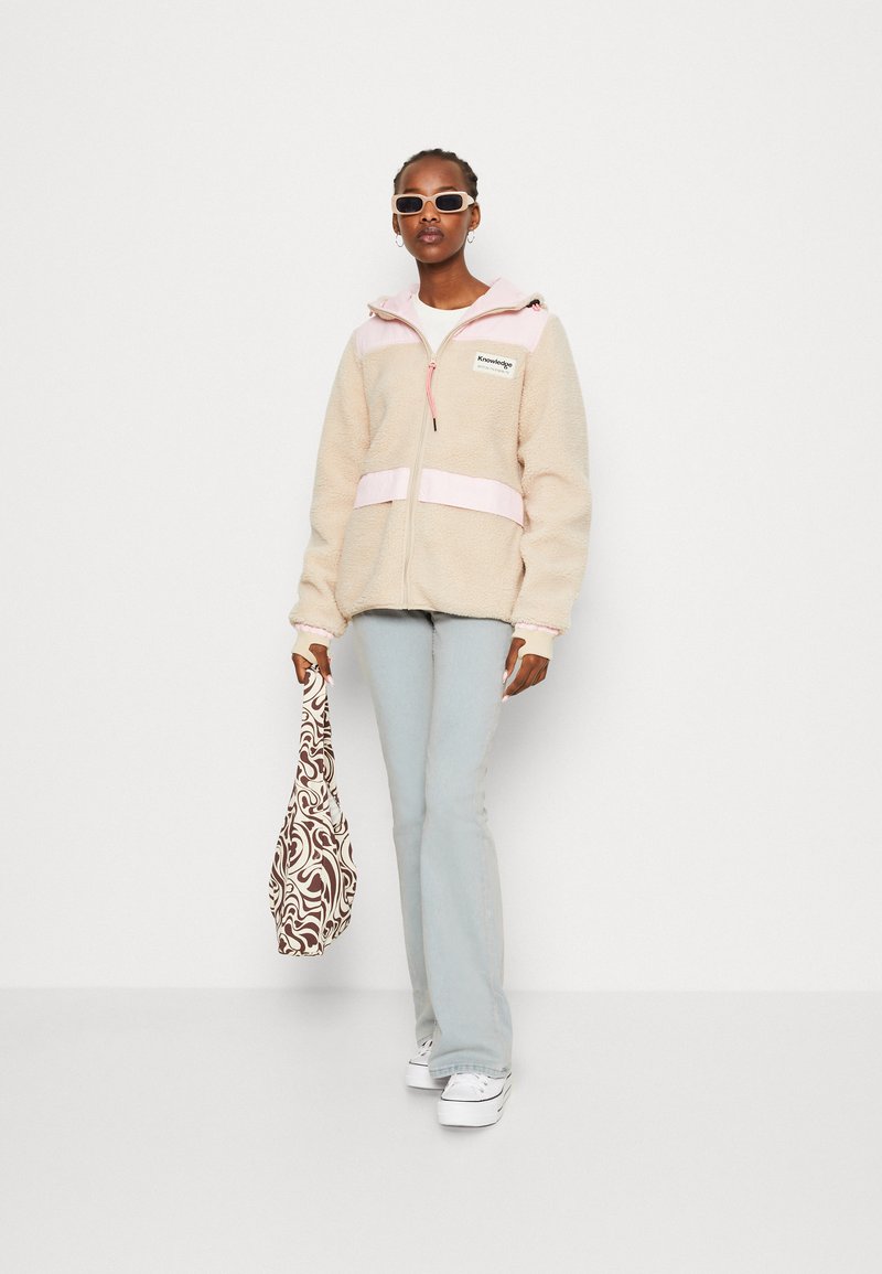 KnowledgeCotton Apparel COLORBLOCK JACKET - Fleecejacke - Beige