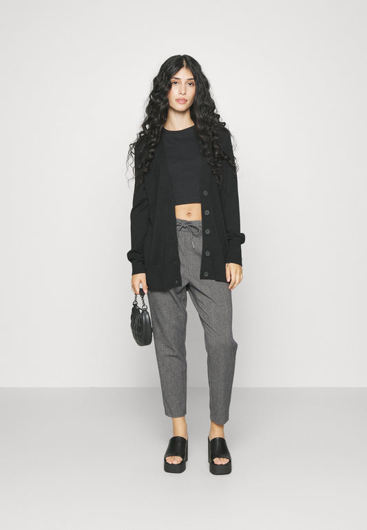 ONLY Petite ONLPOPTRASH ELISE EASY PAN - Trousers - Dark Grey Melange