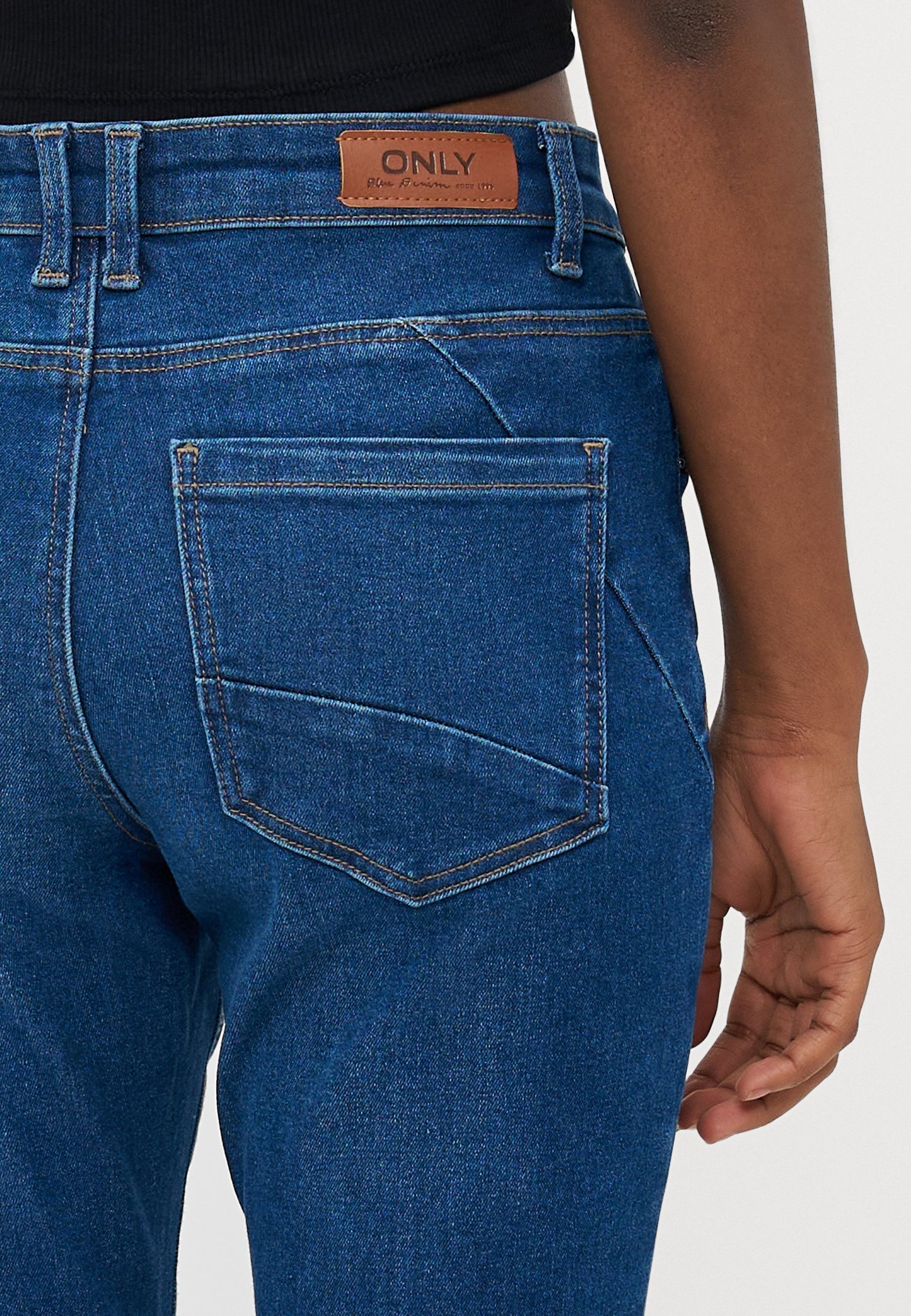 ONLY Petite ONLANE MID WAIST - Jeans Skinny Fit - Dark Blue Denim
