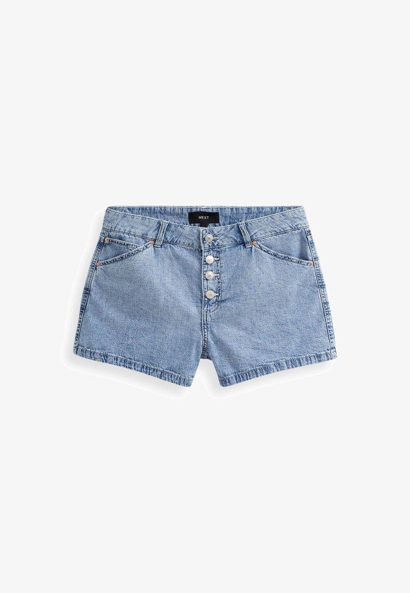 Next BUTTON FRONT STANDARD - Jeans Shorts - Mid Blue