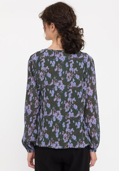 Soft Rebels SRHAZEL V-NECK - Bluse - Rose Print Climbing Ivy