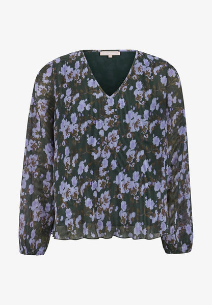 Soft Rebels SRHAZEL V-NECK - Bluse - Rose Print Climbing Ivy