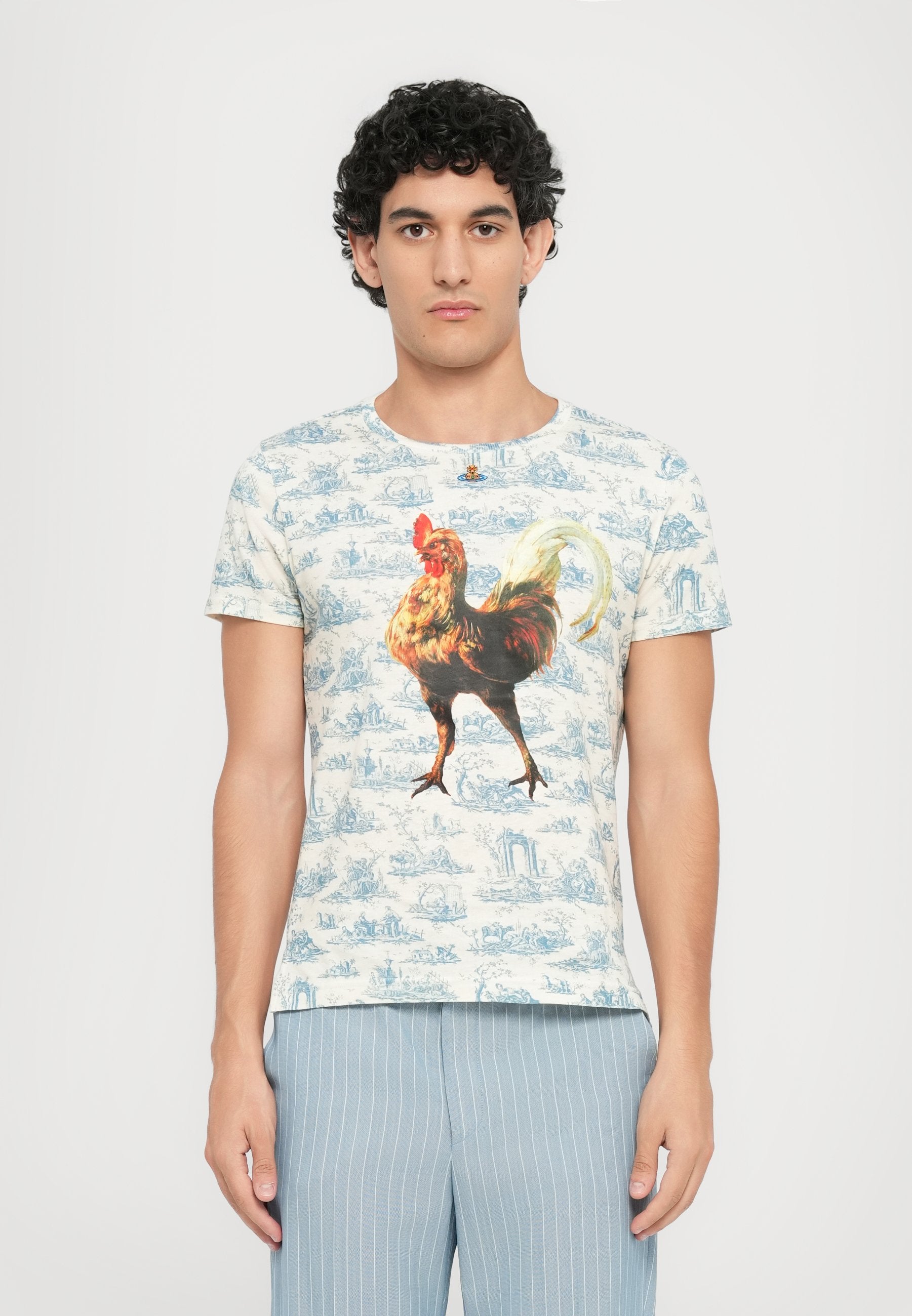 Vivienne Westwood ROOSTER PERU UNISEX - Print T-shirt - Toile De Jouy Blue