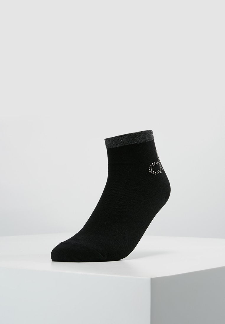 CALVIN KLEIN UNDERWEAR WOMEN SHORT SOCK CRYSTAL LOGO PIPER - Socken - Black