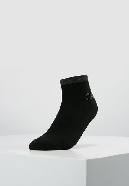 CALVIN KLEIN UNDERWEAR WOMEN SHORT SOCK CRYSTAL LOGO PIPER - Socken - Black