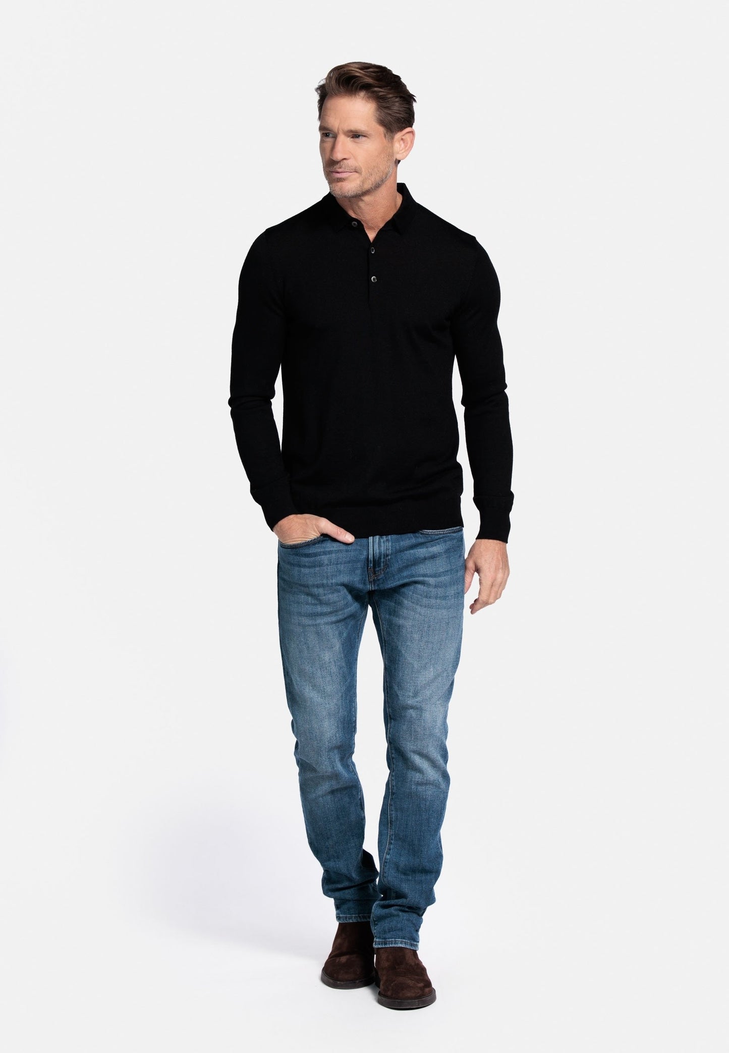 Baileys STANDAARD LANGE MOUW MODERN FIT - Polo Shirt - Black