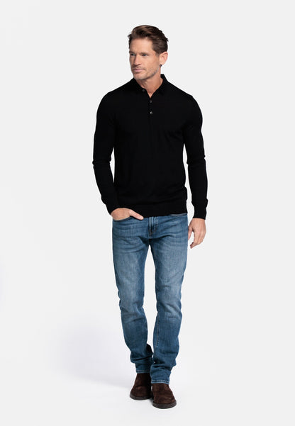 Baileys STANDAARD LANGE MOUW MODERN FIT - Polo Shirt - Black