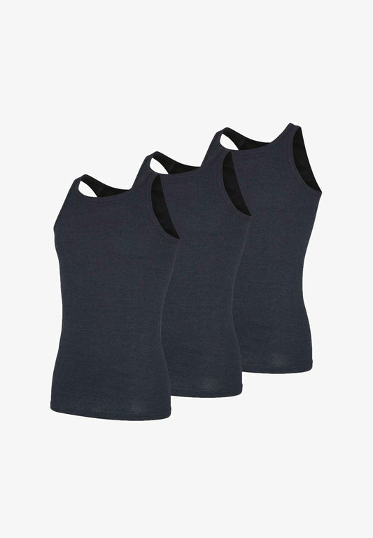  3er Pack RINGEL QUALITÄ - Unterhemd/-shirt - Navy Fein Geringelt
