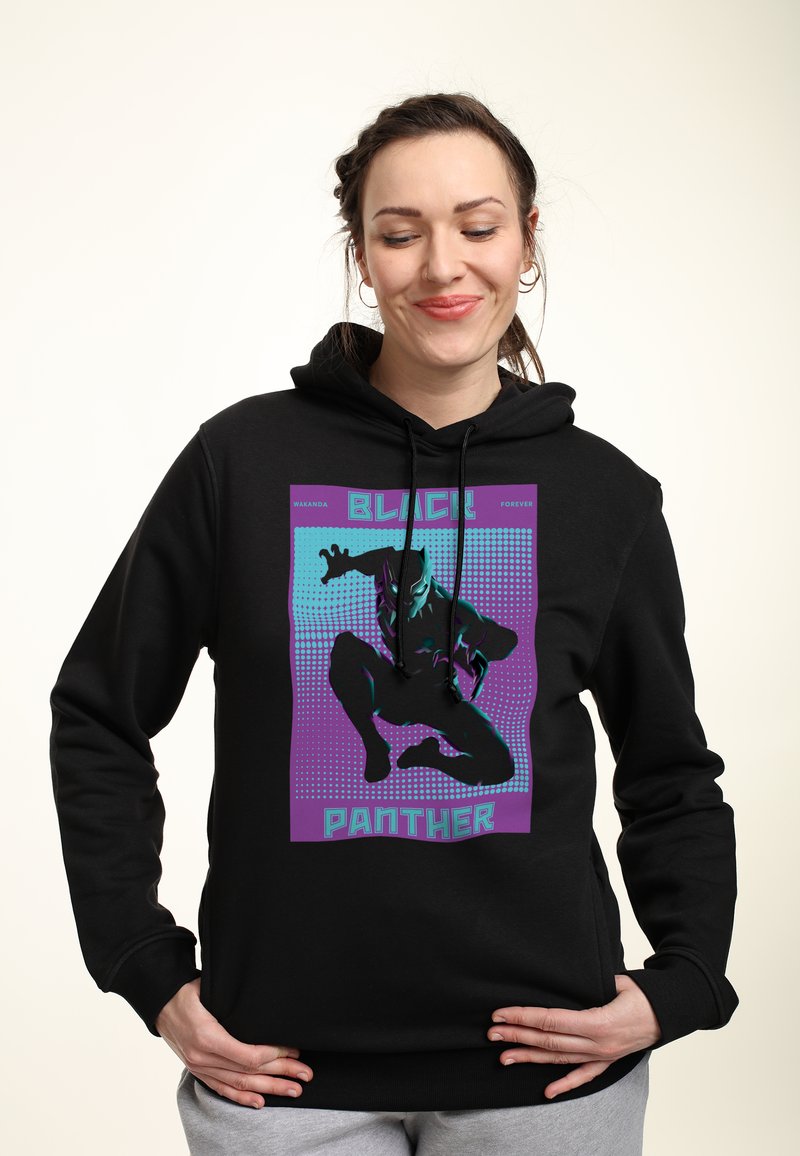 Henry Tiger AVENGERS CLASSIC HALFTONE PANTHER - Kapuzenpullover - Black