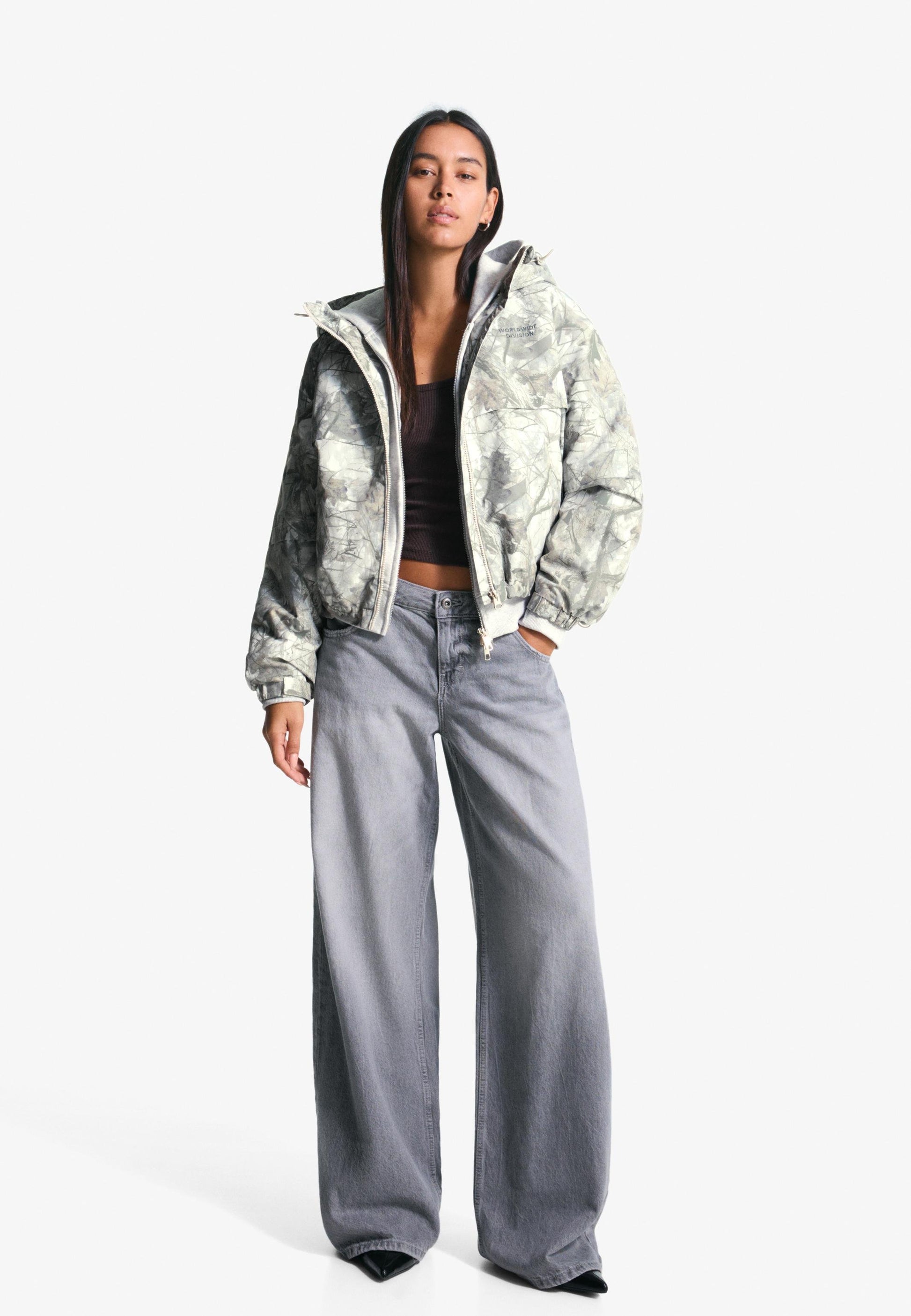 BERSHKA Light Jacket - Grey