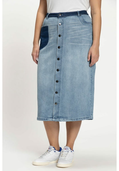 Ulla Popken Jeansrock - Bleu Clair