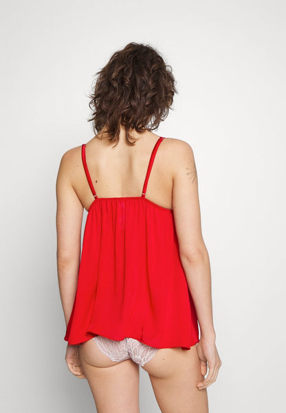 Fleur Du Mal EMBROIDERY BABYDOLL - Nachtwäsche Shirt - Rouge