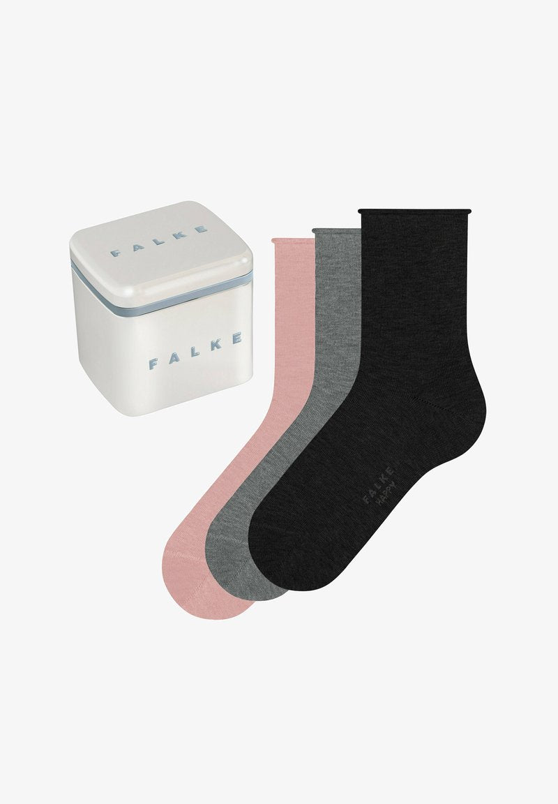 Falke HAPPY GIFTBOX 3-PACK COTTON-MIX - Socken - Black/berry