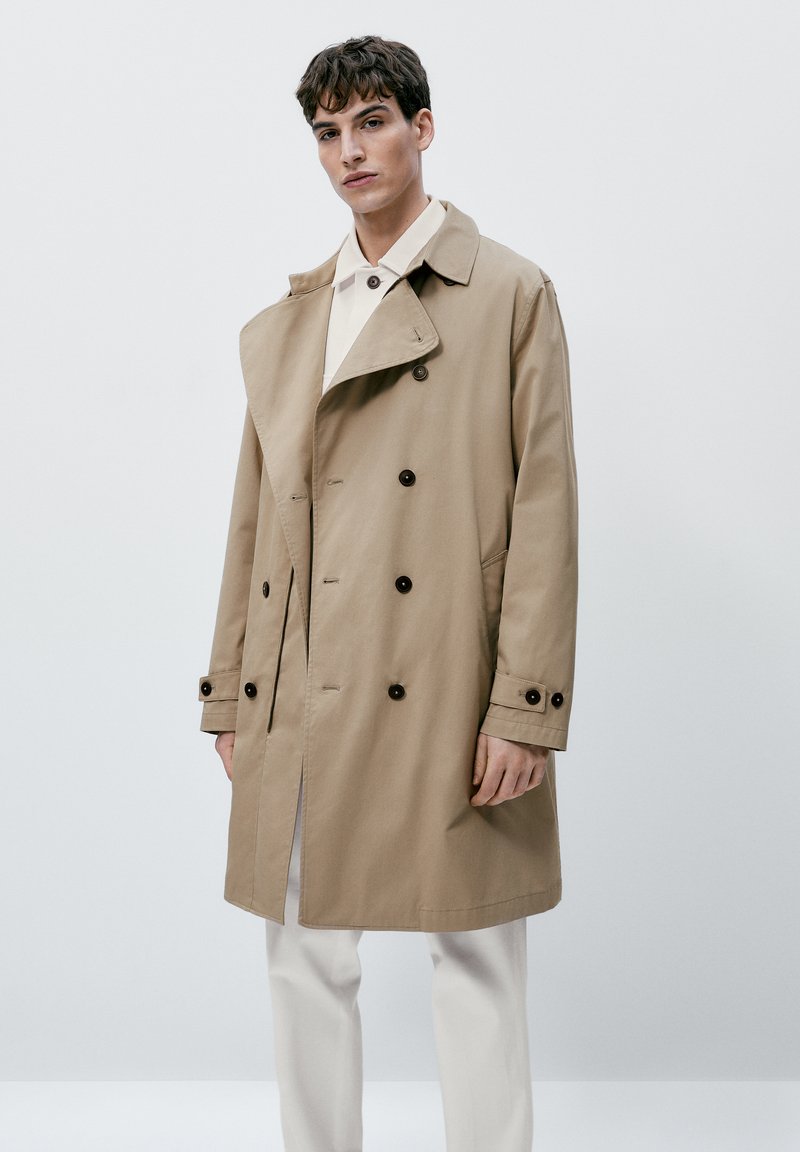 Massimo Dutti DOUBLE-BREASTED - Trenchcoat - Beige